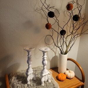 Elegant White Candle Holders